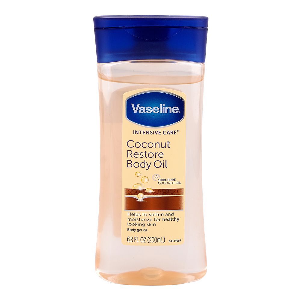 Vaseline Intensive Care Coconut Restore Body Oil 200ml – Nourishing Body Oil for Dry Skin, Deep Moisture Care, Soft Smooth Sk