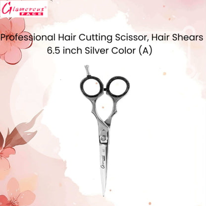 Glamorous Face Professional Hair Cutting Scissor, Hair Shears 6.5 inch Silver Color (A)