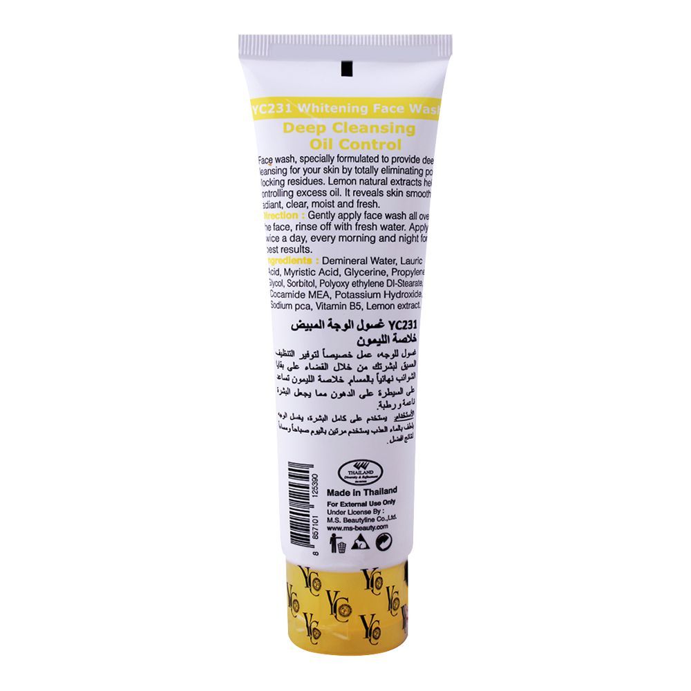 YC Whitening Face Wash with Lemon Extract 100 ml Brightening & Oil Control