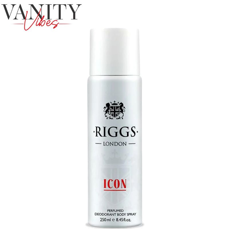 Riggs London Icon Perfumed Deodorant Body Spray 250ml Long-Lasting Fresh & Masculine Fragrance
