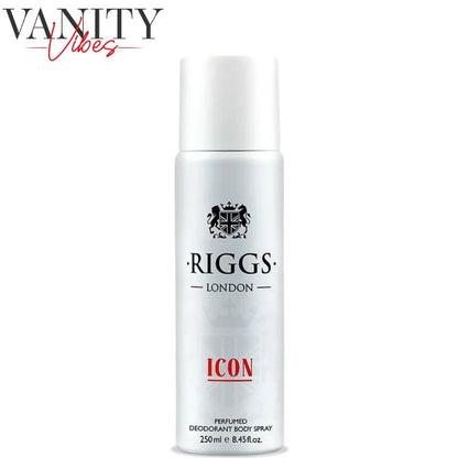 Riggs London Icon Perfumed Deodorant Body Spray 250ml Long-Lasting Fresh & Masculine Fragrance