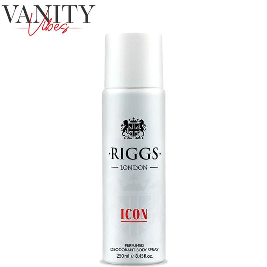 Riggs London Icon Perfumed Deodorant Body Spray 250ml Long-Lasting Fresh & Masculine Fragrance