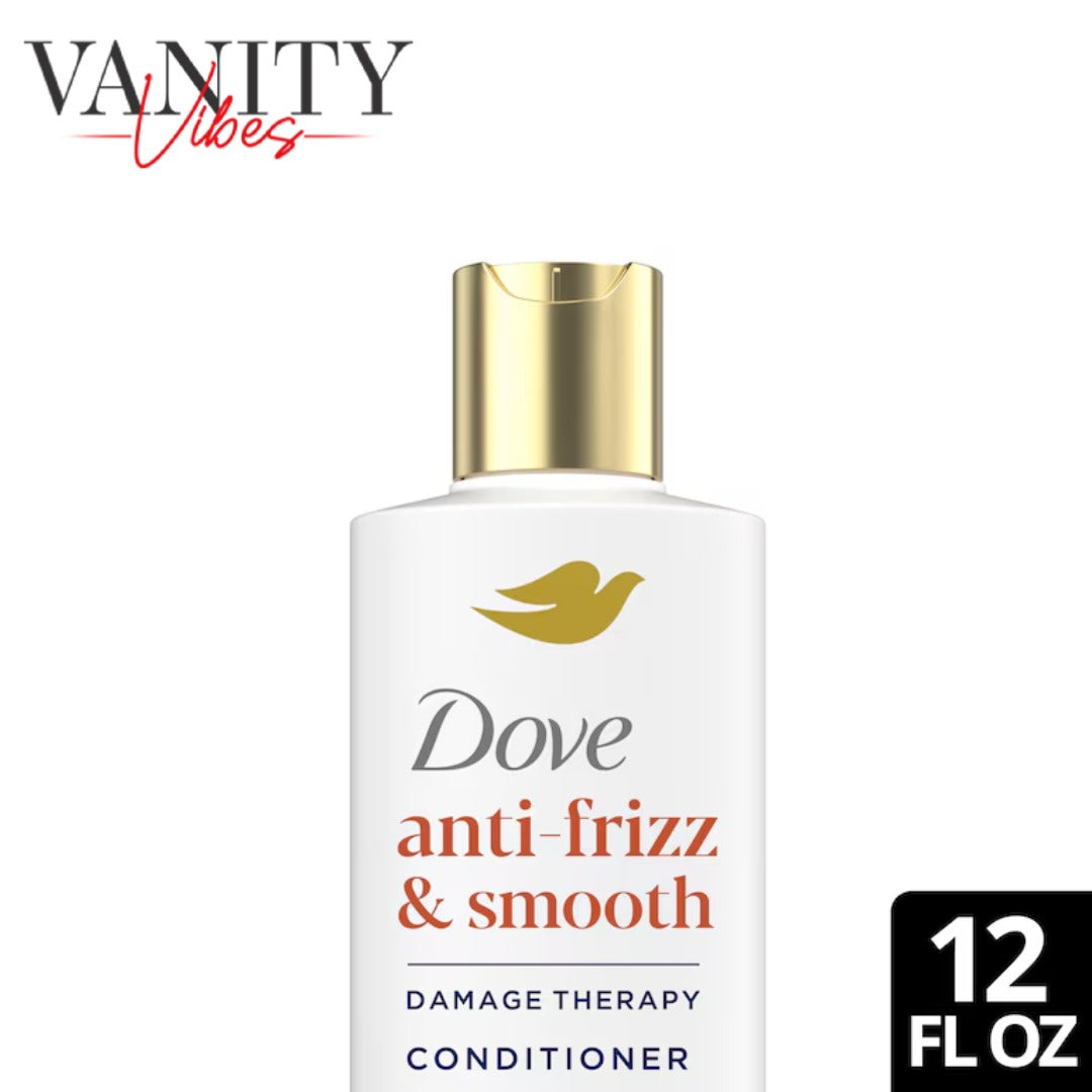 Dove Damage Therapy Anti-Frizz & Smooth Conditioner 355ml - Smoothing Conditioner for Frizzy, Rough & Unmanageable Hair (USA)