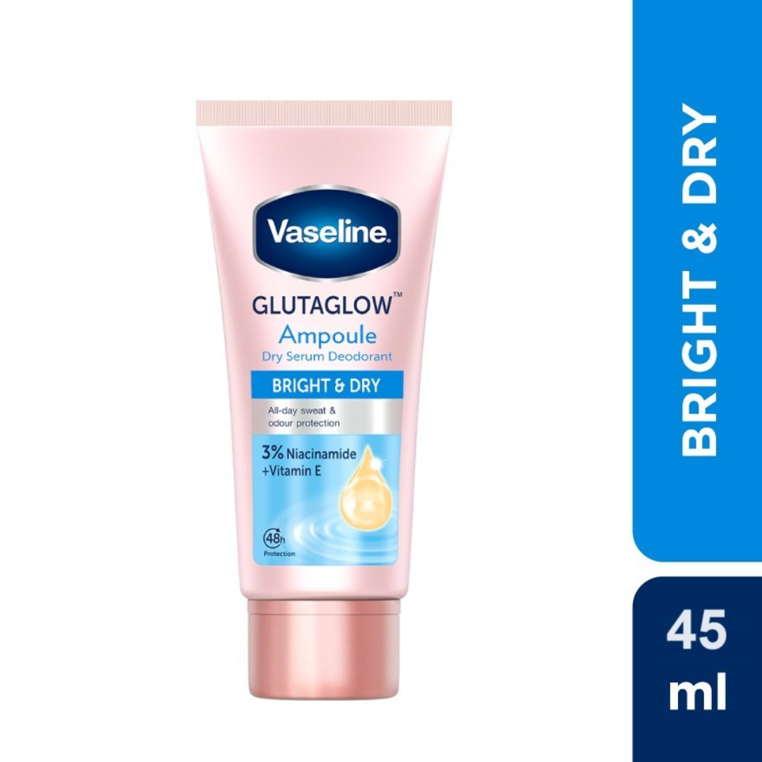 Vaseline Glutaglow Ampoule Dry Serum Deodorant Bright & Dry 3% Niacinamide + Vitamin E 45ml