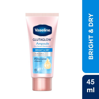 Vaseline Glutaglow Ampoule Dry Serum Deodorant Bright & Dry 3% Niacinamide + Vitamin E 45ml