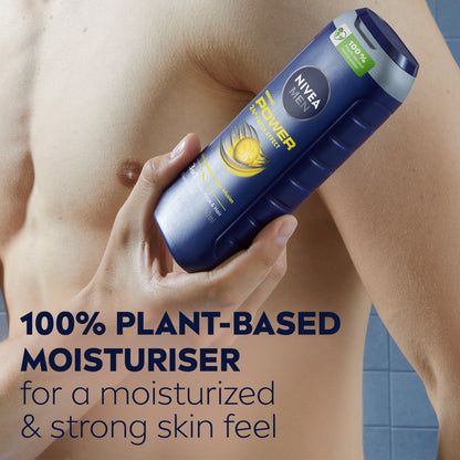 Nivea Men Power 24H Fresh Effect 3-In-1 Shower Gel For Body, Face & Hair 250ml