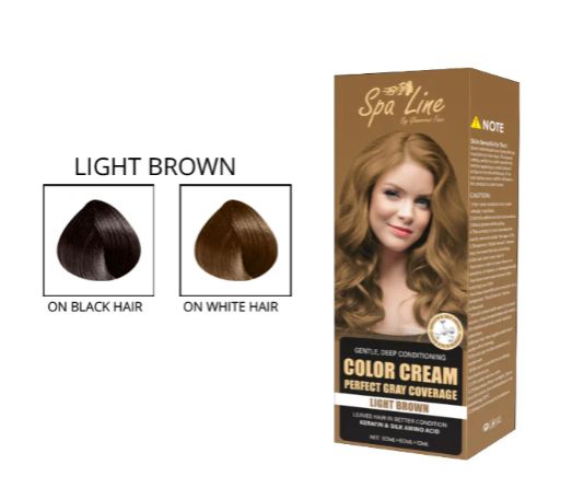 Glamorous Face by Spa Line Hair Color Cream Perfect Gray Coverage (Light Brown)
