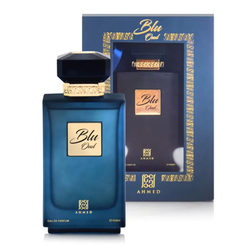 Ahmed Al Maghribi Blu Oud Eau de Parfum 100ml - Long Lasting Original Rich Oud Unisex Fragrance for Men & Women