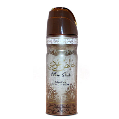 Lattafa Pure Oudi Deodorant Spray 200ml - Long Lasting Rich Oud Fragrance for Men & Women