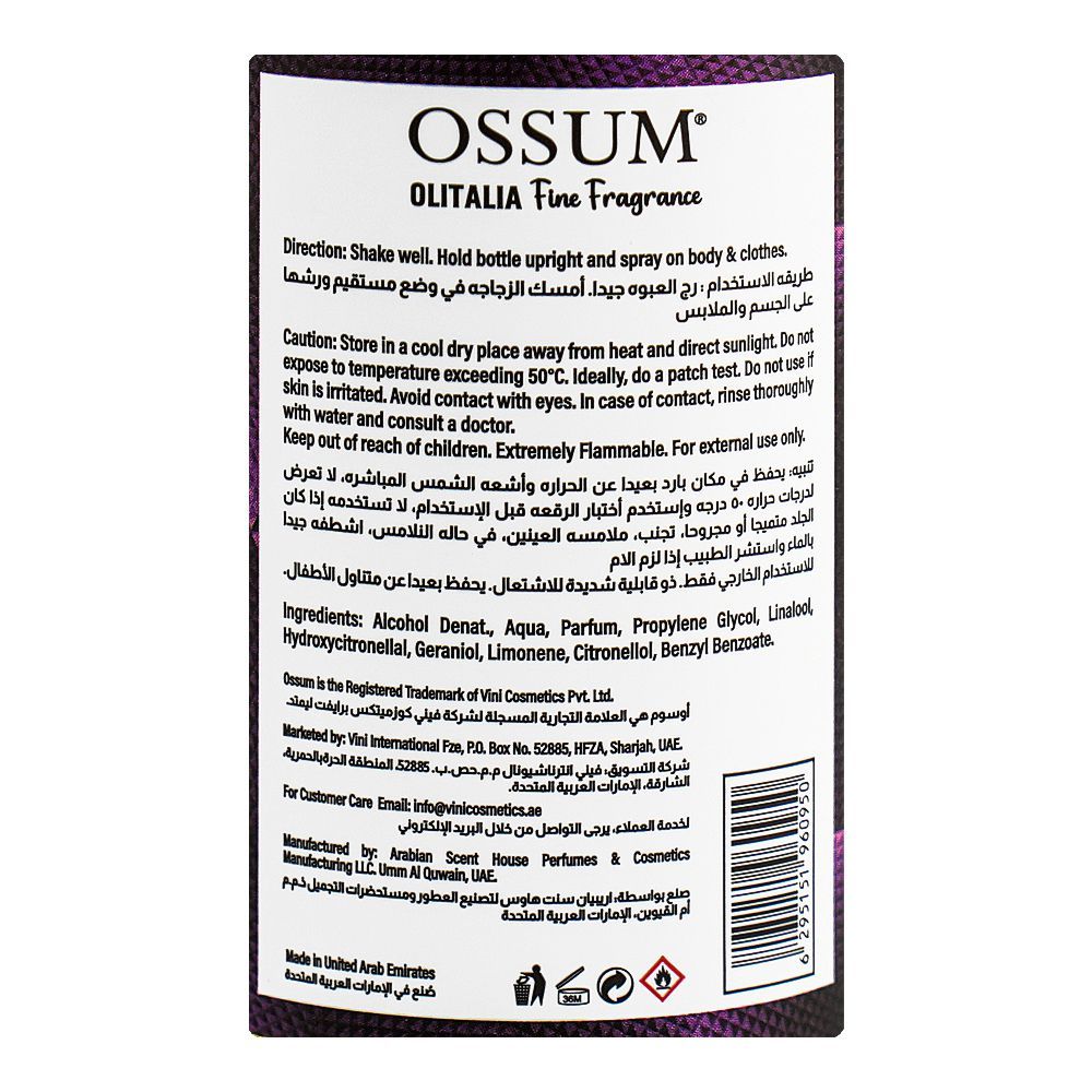 Ossum Sweet Devotion Body Mist 250ml Long-Lasting Sweet & Floral Fragrance