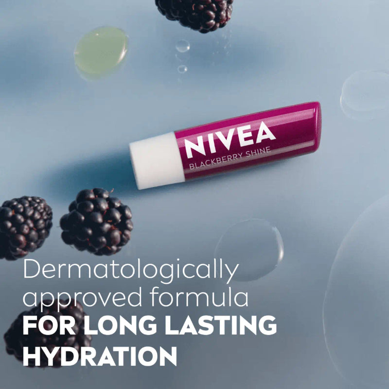 Nivea 24h Moisture D Hydration Black Berry Shine Lip Balm 4.8g