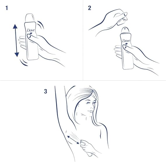 Dove Go Fresh Pomegranate & Lemon 48H Deodorant Spray for Women 250 ml 0% Alcohol Refreshing Scent & Long-Lasting Protection