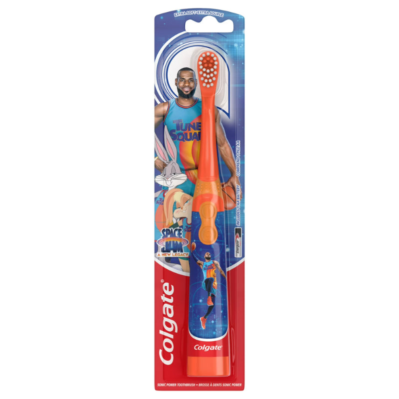 Colgate Kids Space Jam Battery Toothbrush – Includes 1 AA Battery, Fun & Effective Cleaning for Kids