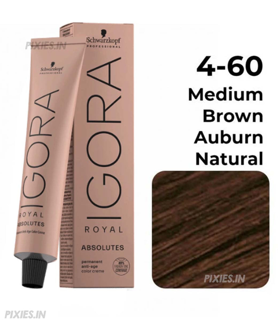Schwarzkopf Igora Royal Absolutes 4-60 Medium Brown Chocolate Natural Hair Color 60ml Rich Coverage & Long-Lasting Color