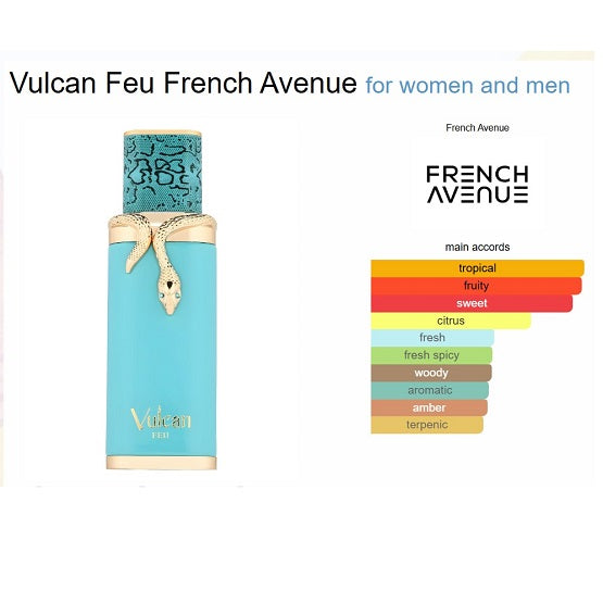French Avenue Vulcan Feu Eau de Parfum 100ml - Long Lasting Original Bold Unisex Fragrance for Men & Women