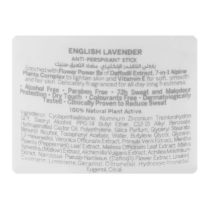 Yardley London English Lavender Anti-Perspirant Deodorant Stick 40g – Long Lasting Soothing Lavender Fragrance with 72H Odor 