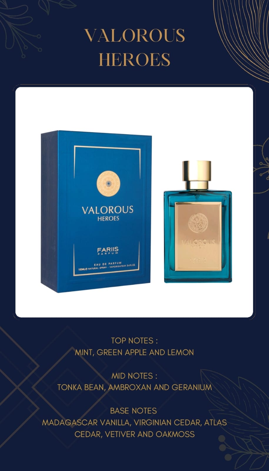 Valorous Heroes By Fariis Parfums EDP 100ml For Men & Women