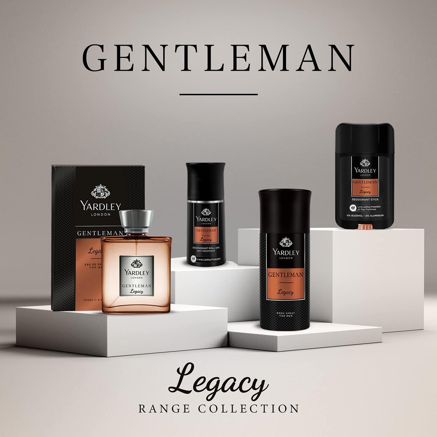 Yardley London Gentleman Legacy Body Spray for Men 150 ml Rich Masculine Fragrance & Long‑Lasting Freshness