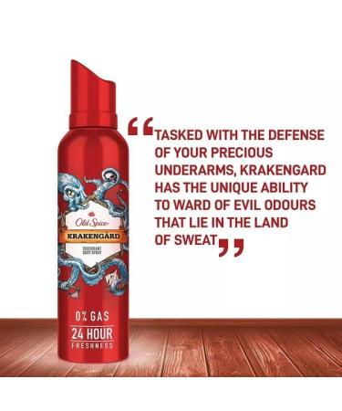Old Spice Krakengard 0% Gas Deodorant Body Spray 140ml for Men