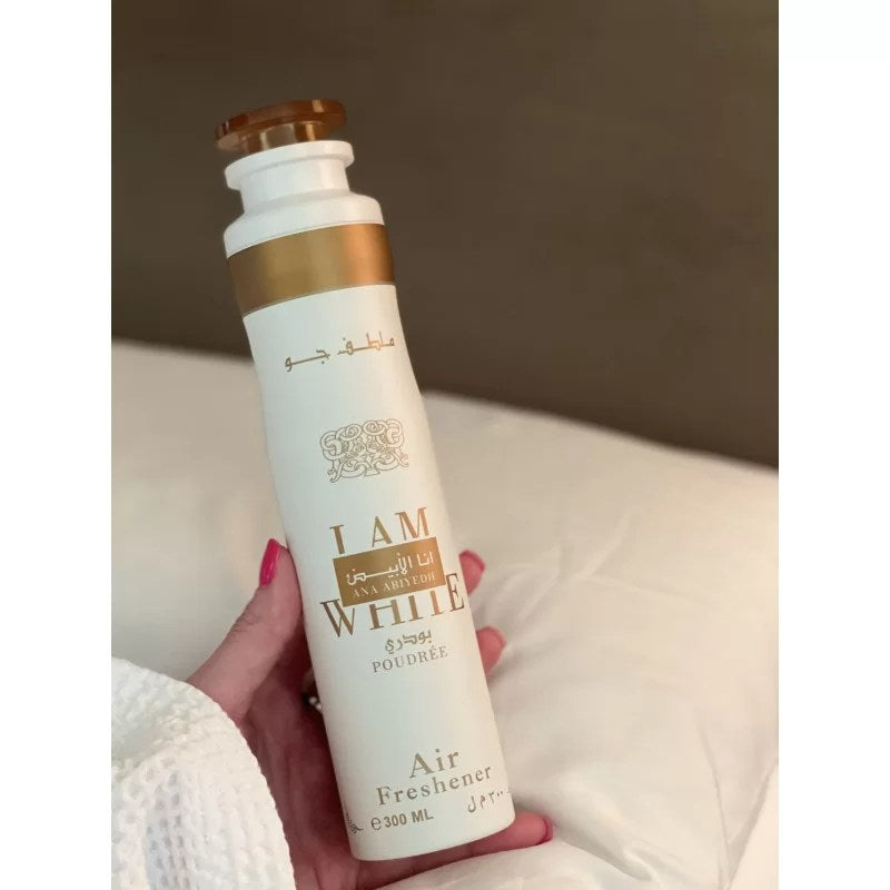 Lattafa Ana Abiyedh Poudree Air Freshener 300 ml Soft Fresh Home Fragrance & Long‑Lasting Freshness