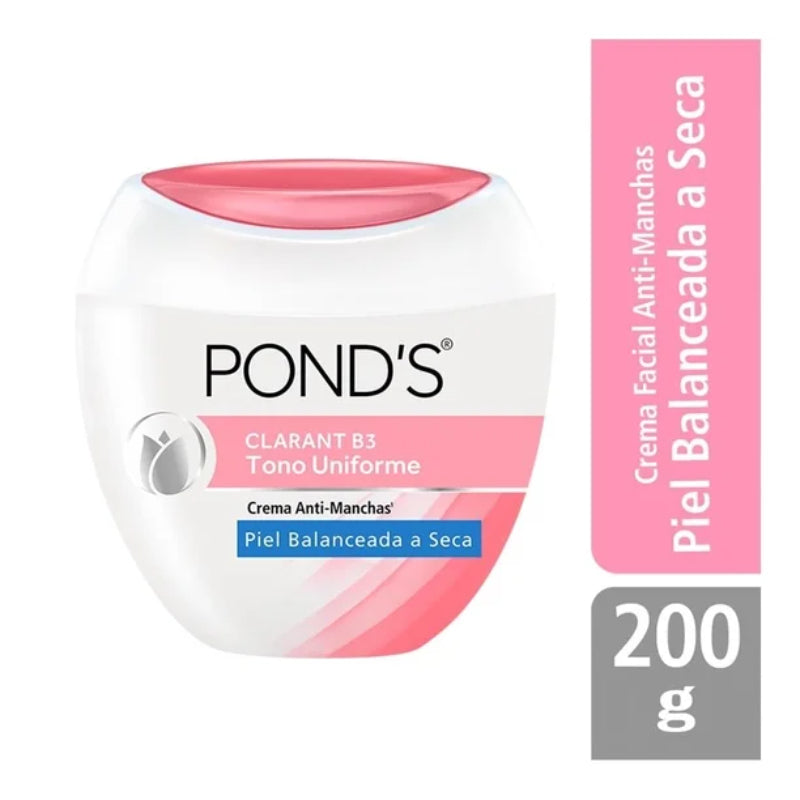 PONDS Pond’s Clarant B3 Tono Uniforme Anti-Manchas Cream for Dry to Balanced Skin 200g - Even Skin Tone & Dark Spot Care