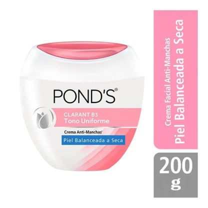 PONDS Pond’s Clarant B3 Tono Uniforme Anti-Manchas Cream for Dry to Balanced Skin 200g - Even Skin Tone & Dark Spot Care