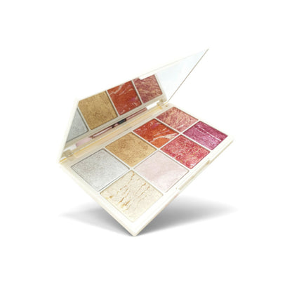 Glamorous Face 8 Colour Teracotta Blush & Shimmer Highlighter Kit (Group A)