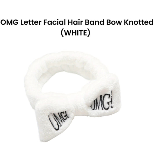 OMG Letter Facial Hair Band Bow Knotted (WHITE)