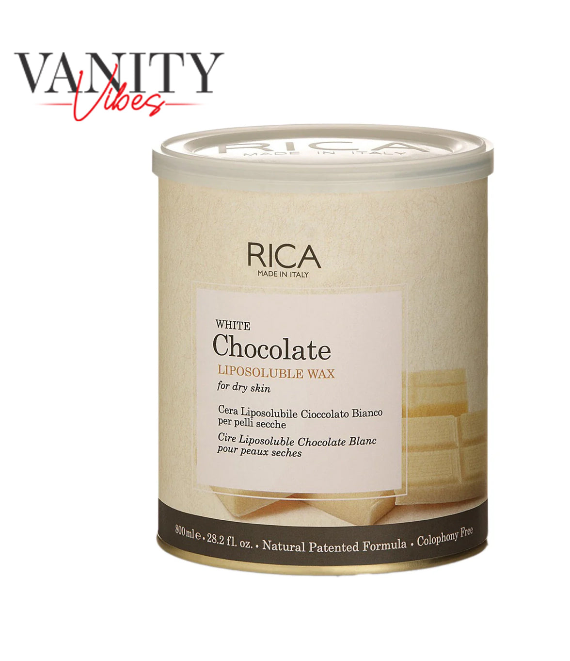Rica White Chocolate Liposoluble Wax For Dry Skin  800ML