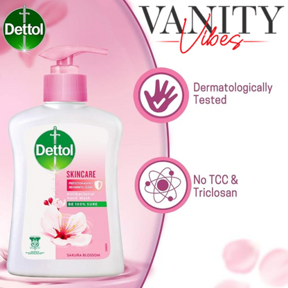 Dettol Skincare Anti-Bacterial Sakura Blossom Hand Wash 250ml - Gentle Daily Hand Cleaner