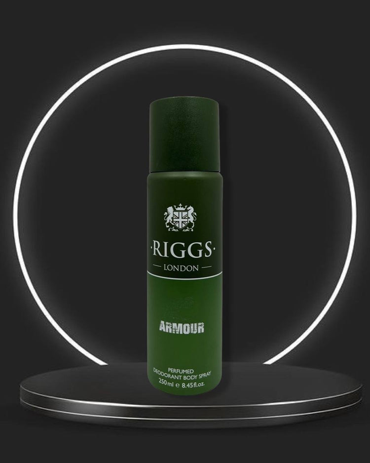 Riggs London Armour Perfumed Deodorant Body Spray 250ml Long-Lasting Bold & Masculine Fragrance