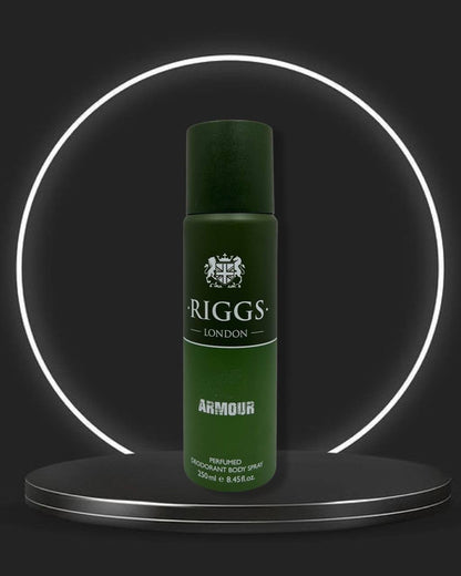 Riggs London Armour Perfumed Deodorant Body Spray 250ml Long-Lasting Bold & Masculine Fragrance
