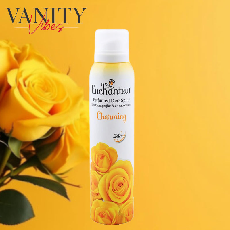 Enchanteur Charming Perfumed Deo Spray for Women 150ml - Long Lasting Floral Fragrance Body Spray for Freshness & Odor Protec