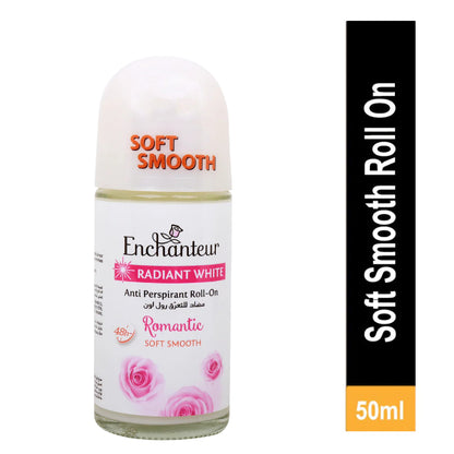 Enchanteur Romantic Soft Smooth Anti-Perspirant Roll-On 50ml - Long Lasting Floral Fragrance Deodorant for Women Freshness & 