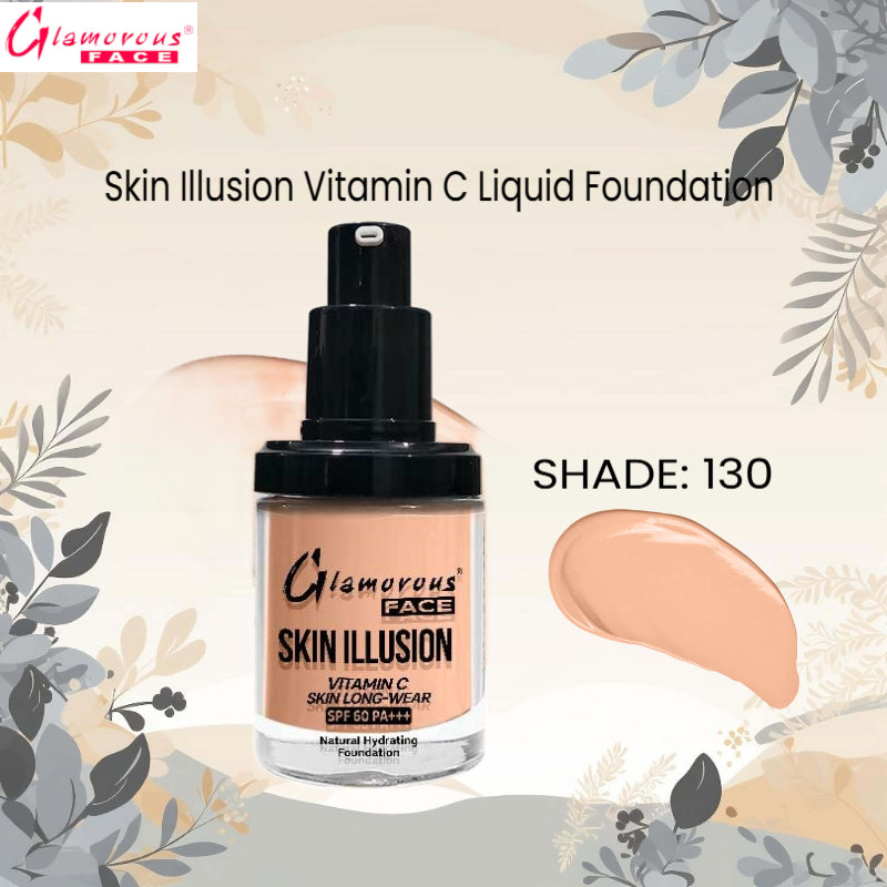 Glamorous Face Skin Illusion Vitamin C Liquid Foundation 25ml (SHADE:130)