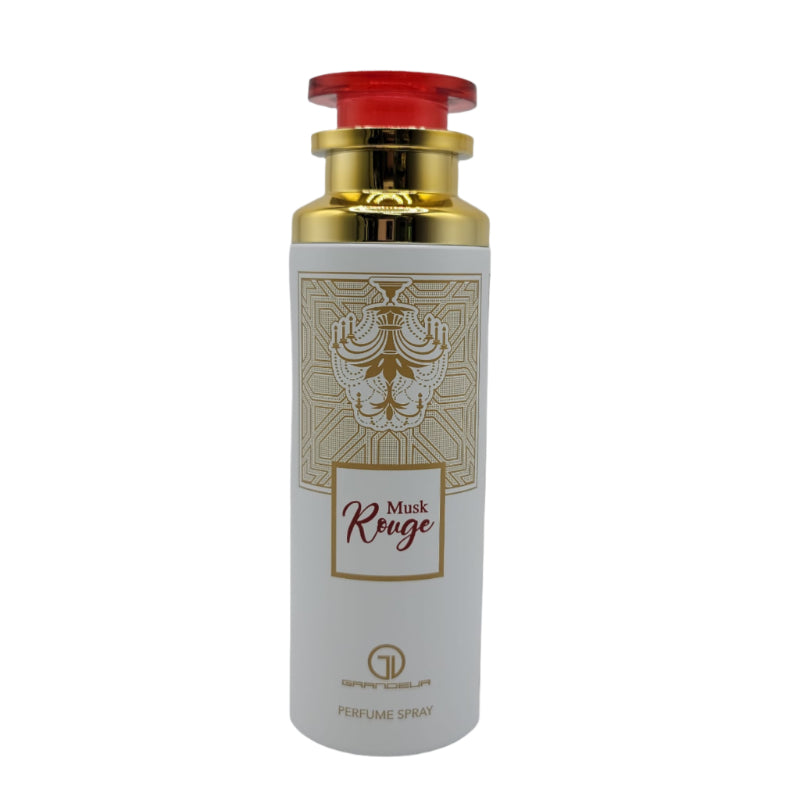 Musk Rouge Grandeur Perfume Spray 200ml - Long Lasting Luxury Fragrance Body Mist for Men & Women, Warm & Elegant Musk Scent