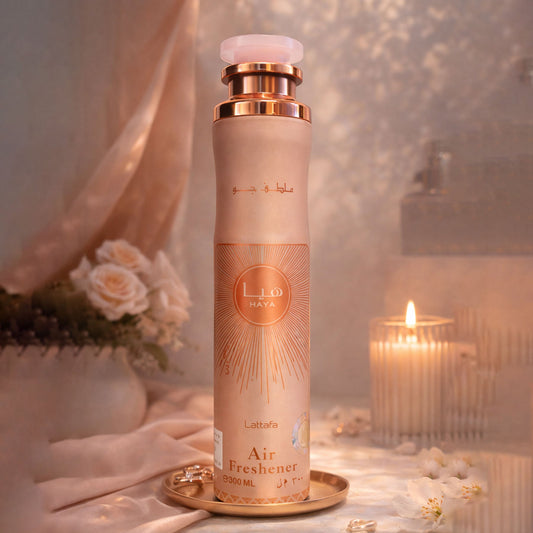 Lattafa Haya Air Freshener 300ml - Long Lasting Luxury Floral Fruity Fragrance Room Spray for Home & Office