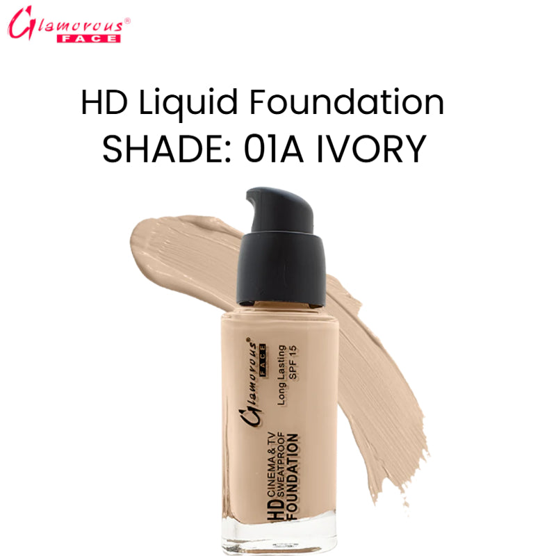 Glamorous Face HD Liquid Foundation (01 A Ivory)
