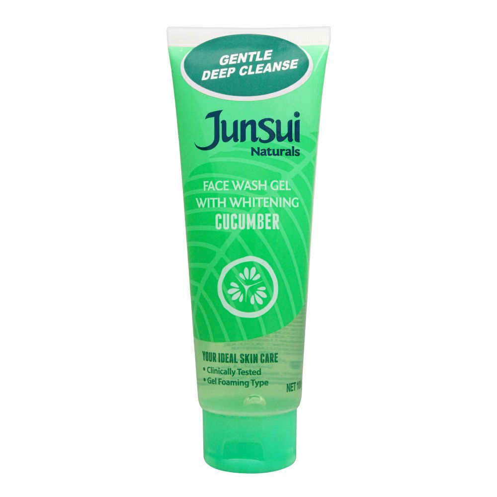 Junsui Cucumber Whitening Face Wash Gel 100g – Hydrating Cooling Cleanser for Deep Cleansing, Oil Control & Bright Fresh Skin