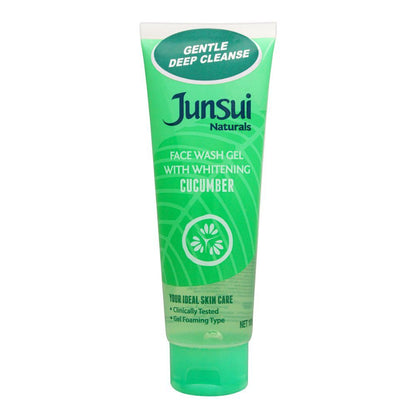 Junsui Cucumber Whitening Face Wash Gel 100g – Hydrating Cooling Cleanser for Deep Cleansing, Oil Control & Bright Fresh Skin