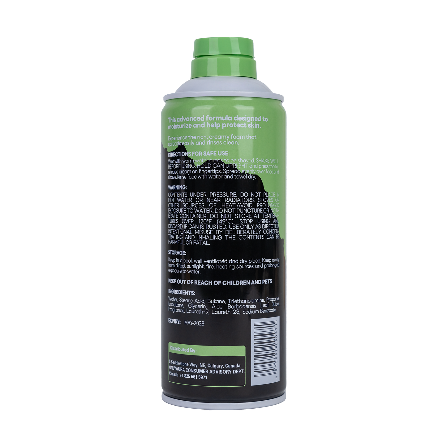 Only Aura Extra Thick Aloe Vera Shave Foam 344g – Smooth Men’s Shaving Foam for Close Comfortable Shave, Skin Hydration, Razo