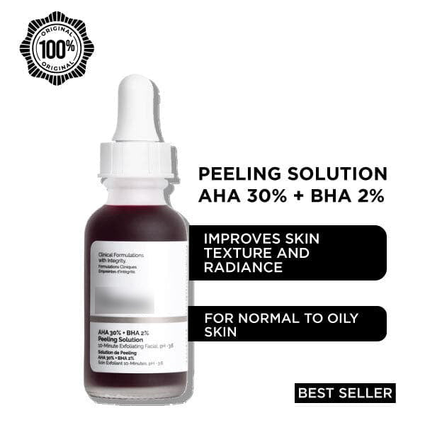 The Ordinary AHA 30% + BHA 2% Peeling Solution 30 ml Exfoliating & Brightening Treatment (K Beauty)
