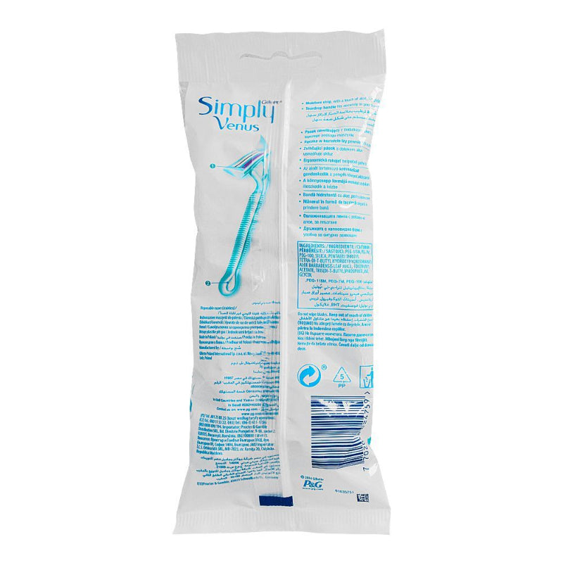 Gillette Simply Venus 2 Blades Women Disposable Razor 4 Pcs