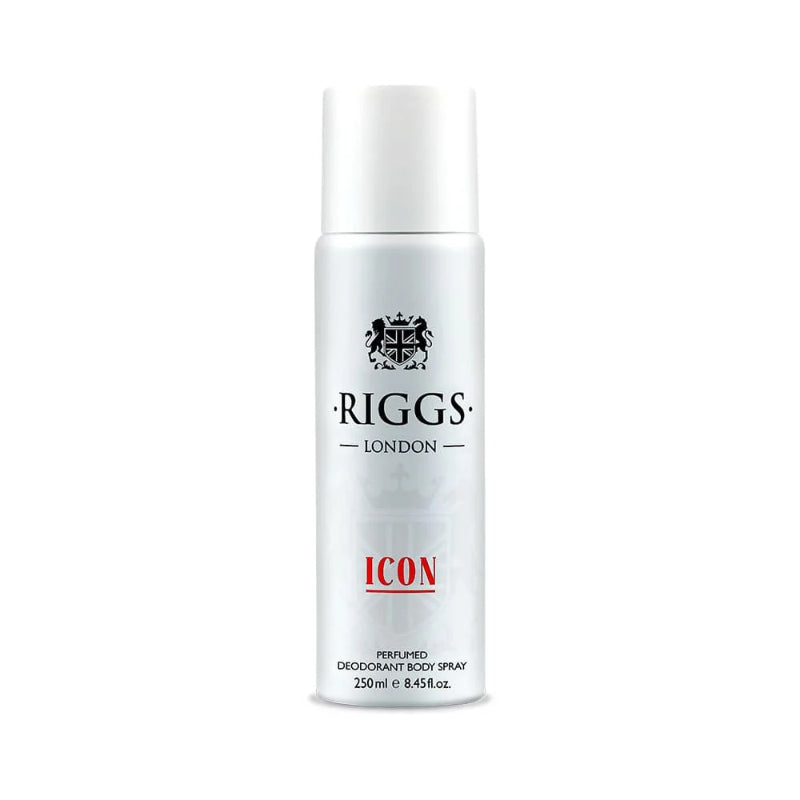 Riggs London Icon Perfumed Deodorant Body Spray 250ml Long-Lasting Fresh & Masculine Fragrance