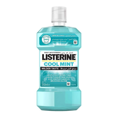 Listerine Cool Mint Mouthwash 250ml Refreshing Breath & Germ Protection