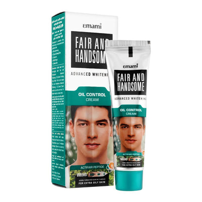 Emami Fair & Handsome Advanced Whitening Oil Control Cream 25g for Men – Instant Brightening Skin Cream for Even Tone, Oil Co