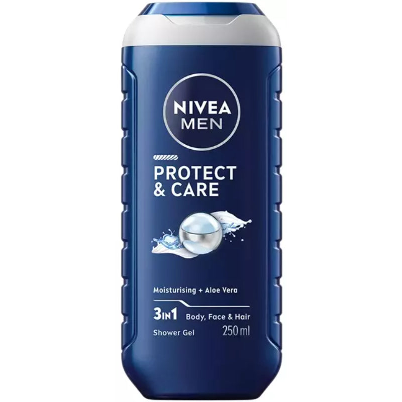 Nivea Men Protect & Care 24H Fresh Effect 3-In-1 Shower Gel For Body, Face & Hair 250ml