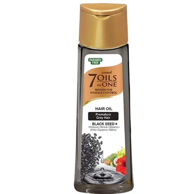 Emami 7 in 1 Black Seed Hair Oil 50ml – Nourishing Hair Care Oil for Strong, Smooth, Healthy Hair & Hair Fall Control Daily U