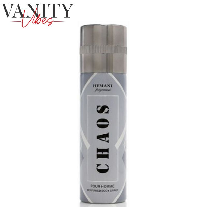 Hemani Fragrances Chaos Pour Homme Perfumed Body Spray 200ml Long-Lasting Bold & Masculine Fragrance