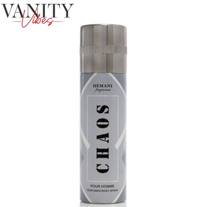 Hemani Fragrances Chaos Pour Homme Perfumed Body Spray 200ml Long-Lasting Bold & Masculine Fragrance